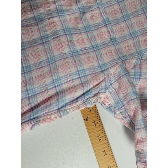 Brooks Brothers Irish Linen Pink & Blue Plaid Button Shirt - Medium - Picture 4 of 6
